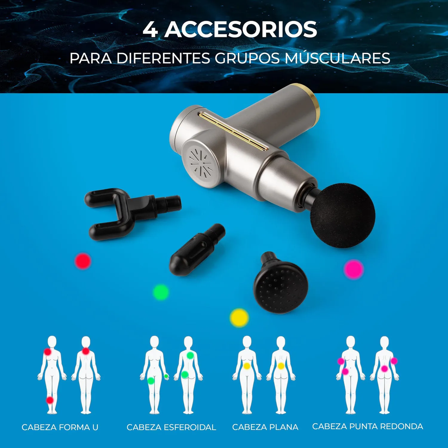 Pistola Masajeadora 4 en 1